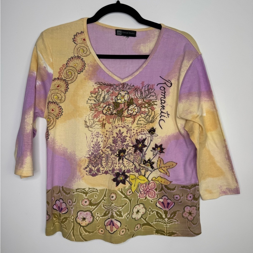 Vintage Y2K artsy granny top